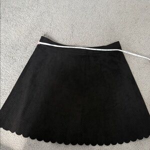 Club Monaco Black Scalloped A-Line Skirt
